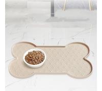 Silicone bowlmat Non-Slip, Double Bowl placemat Anti-Spill, Easy to Clean, Portable When Going Out