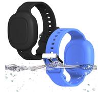 Silicone Bracelet for Tile Mate 2024 Waterproof Protective Hidden Bracket for Tile Life360 Mate Tracker, Silicone Tile Mate Accessories for Kids, Teens, Elderly(Black+Blue), 2