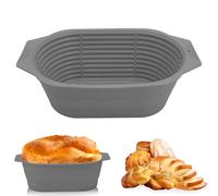 Silicone Bread Proofing Basket-Bread Banneton Proofing Basket for Sourdough, BPA Free Bread Making Bowl Silicone Banneton Bread Proofing Basket (Grey, Oval)