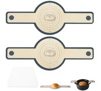 Silicone Bread Sling,2PCS Round Bread Sling with Handles & 1 Plastic Scraper - Non-Stick Reusable Baking Mat for Sourdough Bread Makin