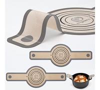 Silicone Bread Sling Dutch Oven - Best Japan Silicone Non-Stick & Easy Clean Reusable Baking Mat With Extra Long Handles, 2 Grey Set for Transferable Dough