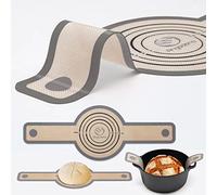 Silicone Bread Sling Dutch Oven - Best Japan Silicone. Non-Stick & Easy Clean Reusable Bread Baking Mat. With Extra Long Handles Baking Sheet Liner, 1 Grey pcs for Transferable Dough