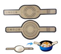Silicone Bread Sling for Dutch Oven 2Pcs Non Stick Baking Mat Oval ＆ Round Shape Dough Mat with Long Handle Reusable Pastry Mats for Rolling Dough