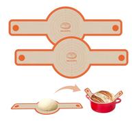 Silicone Bread Sling for Dutch Oven, Non Stick Reusable Bread Mat, 2PCS Sourdough Sling for Bread Making Accessories & Sourdough Gifts, Orange