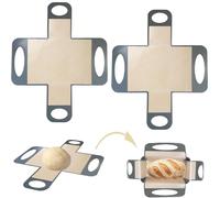 Silicone Bread Sling Mat - Reusable Sourdough Bread Making Loaf Pan Lifter Liner Non-Stick & Easy Clean Dough Transfer Mats with 4 Handles Fits for 9x5 or 1.5lb Loaf Pans (2Pcs Grey)