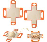 Silicone Bread Sling Mat - Reusable Sourdough Bread Making Loaf Pan Lifter Liner Non-Stick & Easy Clean Dough Transfer Mats with 4 Handles Fits for 9x5 or 1.5lb Loaf Pans (2Pcs Orange)