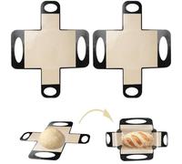 Silicone Bread Sling Mat - Reusable Sourdough Bread Making Loaf Pan Lifter Liner Non-Stick & Easy Clean Dough Transfer Mats with 4 Handles Fits for 9x5 or 1.5lb Loaf Pans (2Pcs Black)