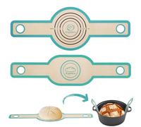 Silicone Bread Sling Oval and Round - Non-Stick & Easy Clean Reusable Baking Mat for dutch oven. With Long Handles Sourdough tools supplier Liner, 2 aqua sky set. (BDBM-AS2M)