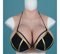 Silicone Breast Form Realistic Breast Plates Artificial Breast Silicone Filled I Cup, Simulation Breast Fake Boobs Cosplay Realistic Fake Boobs, Fake Breasts for Cosplay Silicone Cosplay Boobs, Ivory