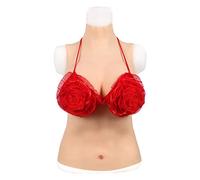 Silicone Breast Plate Half Body Suit with Elastic Cotton Filler for Crossdresser and Transgender Costume Enhancement