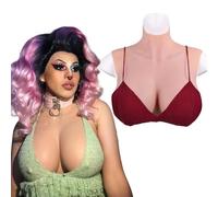 Silicone Breast Plates for Crossdressers B-XXL H Cup Fake Boobs Touch Soft Realistic Silicone Breasts with Blood Shot Skin