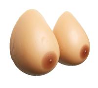 Silicone Breast Prostheses- Realistic Breast Implants for Transvestites, Mastectomy Patients and Transgender People - Soft and Comfortable Breast Implants,Self-Adhesive - Brown (M)