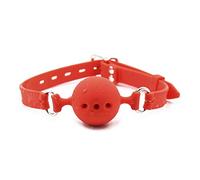 Silicone Breathable Ball Gag for Adult Bondage Restraints Sex Play (Red,1.5in/3.8cm Ball)