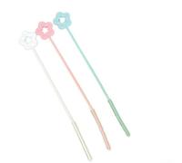 Silicone Bristle Straw Cleaning Brush 3 Pack Featuring Ergonomic Flower Handle And 22cm Length For Easy Use