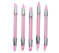 Silicone Brush for Nails | Double-Ended Rhinestone Nail Polish Carving Pen | Comfortable Control Fingernail Sculpting Tool for Traveling Business Trip School