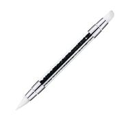 Silicone Brush - Pigment Dust Spreader, Twin Sided Maker Pen | Hand Care Sculpture Dotting Equipment Pack, Soft Crystal Rhinestone Grip Embossing Design Item For Beauty Precision Paint Craft