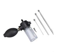 Silicone Bulb Duster with 3 Stainless Steel Nozzles for Fly Control and Termite Removal, Garden Powder Duster for Agriculture Forestry Home Plant CAREs, Black