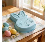 Silicone Bunny Cake Mold Baking Pan,Easter Bunny Cake Mold,Reusable Cake Pan for Kitchen Creation Fun, Holiday Birthday Party Cake Baking Pans (Blue)