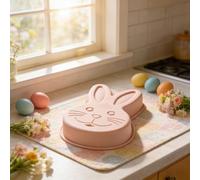Silicone Bunny Cake Mold Baking Pan,Easter Bunny Cake Mold,Reusable Cake Pan for Kitchen Creation Fun, Holiday Birthday Party Cake Baking Pans (Pink)