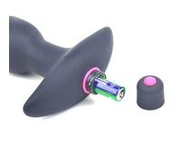 Silicone Butt Plug With Vibrating Bullet Black