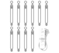 Silicone Cable Bands - Reusable Cable Management Organizer | Set of 10 Cable Bands, Cable Clips Organizing, Stop Clamps for Office, Home, Electronic