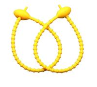 Silicone Cable Ties 10Pcs Silicone Reusable Bag Ties Twist Wire Fasten Cable Zip Tie Headset Data Line Wire Universal(Yellow)