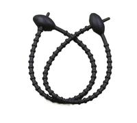 Silicone Cable Ties 10Pcs Silicone Reusable Bag Ties Twist Wire Fasten Cable Zip Tie Headset Data Line Wire Universal(Black)