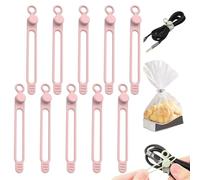 Silicone Cable Ties, 2026 New Data Reusable Cable Organizer Travel Cord Management for Appliances, Multipurpose Under Desk Cable Management for Bundling and Fastening Cord (10, Pink)