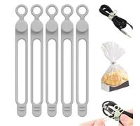 Silicone Cable Ties, 2026 New Data Reusable Cable Organizer Travel Cord Management for Appliances, Multipurpose Under Desk Cable Management for Bundling and Fastening Cord (10, Grey)