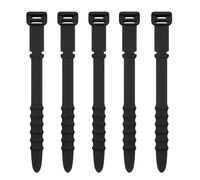Silicone Cable Ties 20pcs Silicone Cable for Mouse Headphone Charger Data Cord Holder Strap Organizer Desk Tidy Wire Tie Clips(Black)