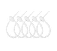 Silicone Cable Ties 30pcs Silicone Reusable Cable Wire Organizer Winder Storage Holder Bag Ties Cord Bag Clip(White,215mm)