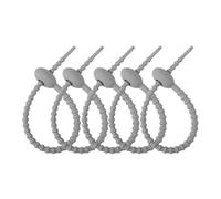 Silicone Cable Ties 30pcs Silicone Reusable Cable Wire Organizer Winder Storage Holder Bag Ties Cord Bag Clip(Gray,150mm)