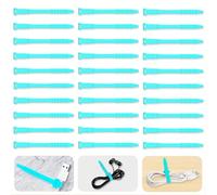 Silicone Cable Ties Cord Organizer, 4.5" Reusable Zip Ties, 30pcs Rubber Cable Ties Straps for Wire Management, Elastic Cable Organizer for Home Office Supplies Cord Ties(11.3cm, 30pcs, Green)
