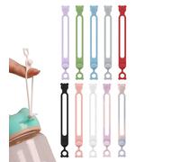 Silicone Cable Ties, Pack of 10 Silicone Electric Cable Ties Set, Reusable Cable Management, Bear Head, Elastic Webbing for Attaching, Bundling for Travel, Home, Car, Computer