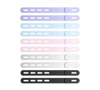 Silicone Cable Ties, Pack of 10, Washable and Reusable, Cable Wrapper for Charging Cable, Indoor Outdoor Household Office Car Travel Headphone Charger Earphone