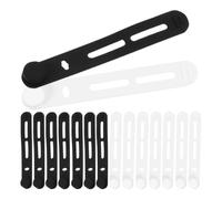 Silicone Cable Ties Reusable Cord Management Strap 40pcs | Hole Buckle Design, Quick Open Close Action, Tangle Prevention, Travel and Garage Organizing
