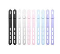 Silicone Cable Ties - Silicone | 10 Pieces Desktop Storage Elastic Strap Cord Wraps for Charging Cords | For Indoor Outdoor Home Office Charger