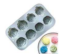 Silicone Cake Baking Mould, 8 Compartments Rose Shaped Non-Stick Baking Moulds, Silicone Moulds, Cake Baking Accessories, for Cupcakes, Candies, Desserts, Muffins, Candles, Soap, Birthday, Valentine's