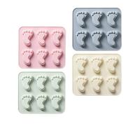 Silicone Cake Mold 4pcs Footprint Shape for Chocolate and Baking