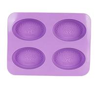 Silicone Cake Mold Oval Candle Hand Made Soap Mold DIY Baking Tool for Making Cupcakes Jellies Pastries Chocolate Ice Cream Purple 22 x 17 cm