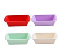 Silicone Cake Mould 4Pcs Non Stick Silicone Cake Tins Rectangle Baking Trays Easy to Release Mold Sets for Air Fryer Oven Baking 7.6x3.7x2.2''