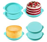 Silicone Cake Mould Round Silicone Cake Tins Chocolate Baking Pan Cake Moulds for Baking Layer Cake, Cheesecake Muffin 8-Inch 2.5cm High Green Baking Sets