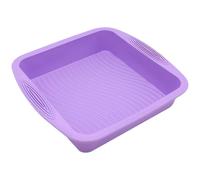 Silicone Cake Pan, 9.5x9.5 Square Heat-Resistant Baking Pan, Non-Slip Easy Release Brownie Bread Pie, Food Grade, Black, Square Cake