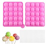 Silicone Cake Pop Mold, Cake Pop Kit of 1 Pcs 20 Cavity Lollipop Moulds with 20 Pcs Cake Pop Sticks, Chocolate Lolly Moulds, Great for Cake Pop Maker, Lollipop Mold, Cake Pop and Chocolate