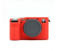 Silicone Camera Case for Sony A7CII A7CR Protective Skin Shock Resistant Textured for surface Green Guard(red)