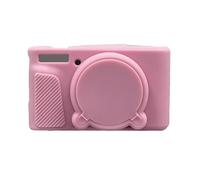 Silicone Camera Case with Lens Protector Cap for Canon SX740 SX730, Anti-Slip Protective Sleeve, Soft Rubber Cover 4.53x1.57x2.56 inch- Pink