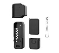 Silicone Camera Cover Set Compatible with Pocket 4, BRDRC Lens Screen Body Covers with Lanyard for Travel Use Storage Case Grip Shell