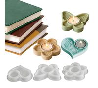 Silicone Candle Holder Epoxy Resin Molds - Reusable Flexible Tray Design Plus Smooth Interior Accessories for Decorative Art Projects - Home Decoration, Holiday, Birthday, P