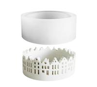 Silicone Candle Holder Mold - Hollow House Pattern Pillar Candle Holder Mold - 3D for Art Wedding Home Table Decor, Decorative