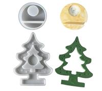 Silicone Candle Holder Mould, Christmas Tree Shaped Candle Holder Mold, 2 Pieces Cement Moulds Crafts Decoration for Party Dinner Wedding Table Centerpiece Home